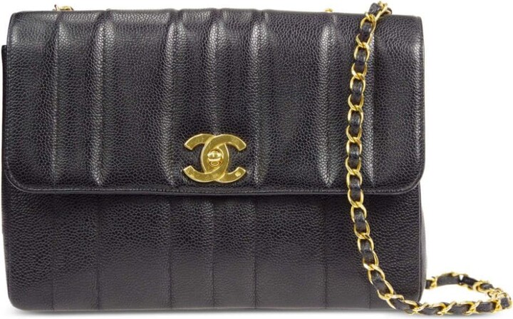 Chanel Pre-owned 1995 Large Classic Flap Shoulder Bag - Black