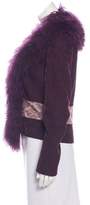 Thumbnail for your product : Karen Millen Shearling-Trimmed Wool Jacket