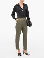 Thumbnail for your product : Officine Generale Saskia Patch-pocket Cotton-canvas Trousers - Khaki