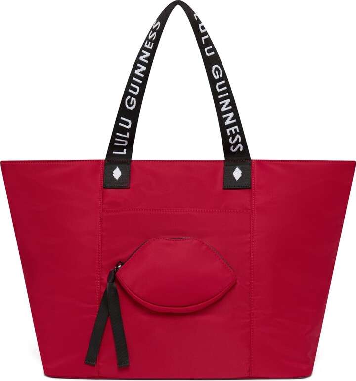 Lulu Guinness Lulu Red Nylon Macy Tote Bag