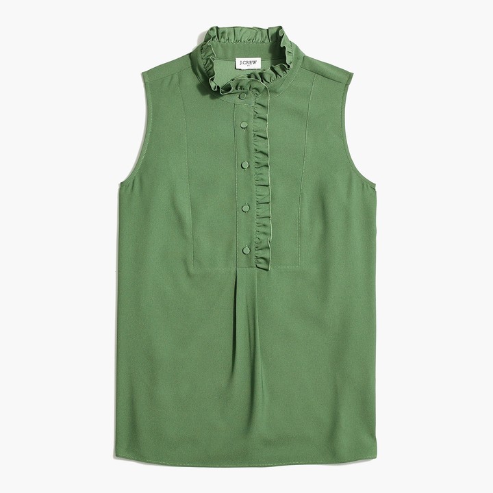 j crew sleeveless ruffle top