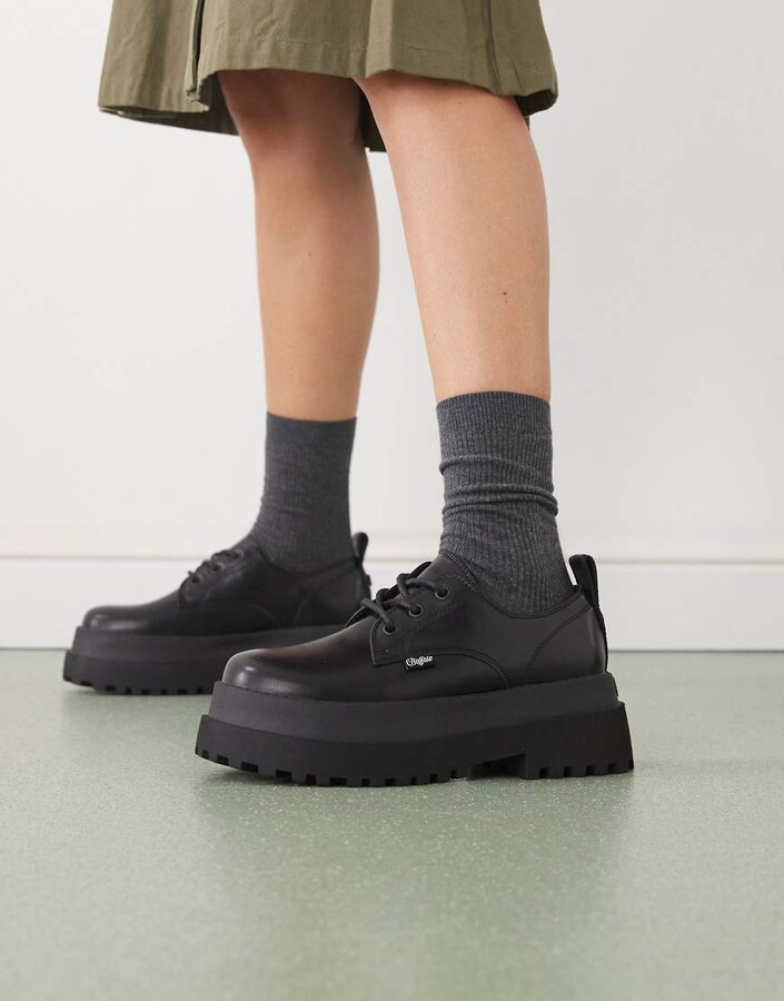 Buffalo David Bitton lace up chunky shoe in black