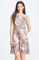 Thumbnail for your product : Komarov Animal Print Split Neck Chiffon Dress