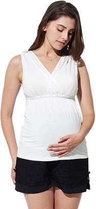 Sweet Mommy Cache Coeur Nursing Tank Top Off White, M