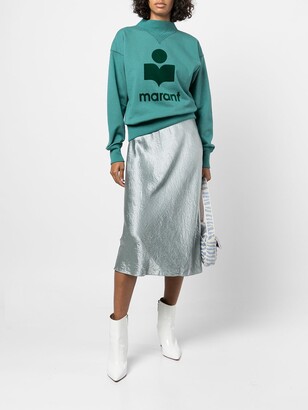 Etoile Isabel Marant Flocked-Logo Mock-Neck Sweatshirt