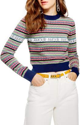 Topshop Amour Fair Isle Sweater - ShopStyle