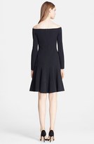 Thumbnail for your product : Lela Rose Off Shoulder Crepe Fit & Flare Dress