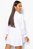 Thumbnail for your product : boohoo High Neck Dropped Waist Broderie Mini Dress