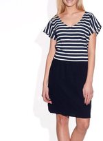 Thumbnail for your product : La Redoute LA Dual Fabric Dress with V-Neckline and Short Sleeves
