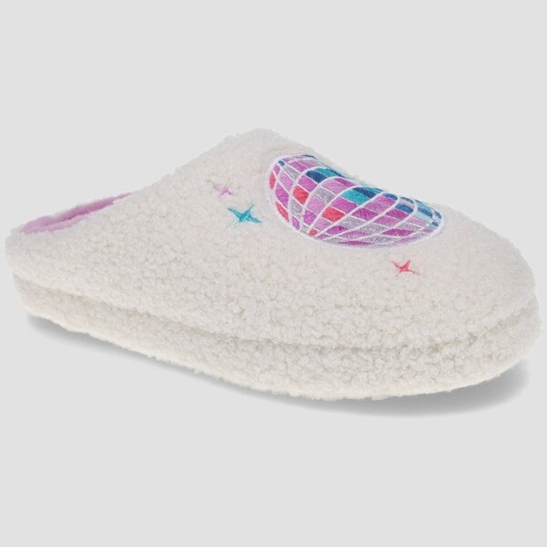 Joe Boxer JoeBoxerDiscoLadiesClogSlippers-IvoryXL:CushionedInsole,Indoor/OutdoorOutsole