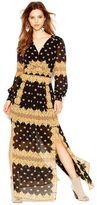 Thumbnail for your product : Jessica Simpson Long-Sleeve Printed Chiffon Maxi