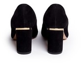 Thumbnail for your product : Nobrand Metal plate heel suede pumps