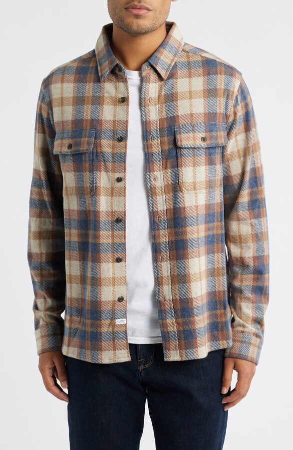7 Diamonds Generation Plaid Stretch Flannel Button-Up Shirt