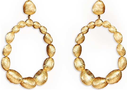 Cult Gaia Sira Gold Foiled Open Drop Earrings