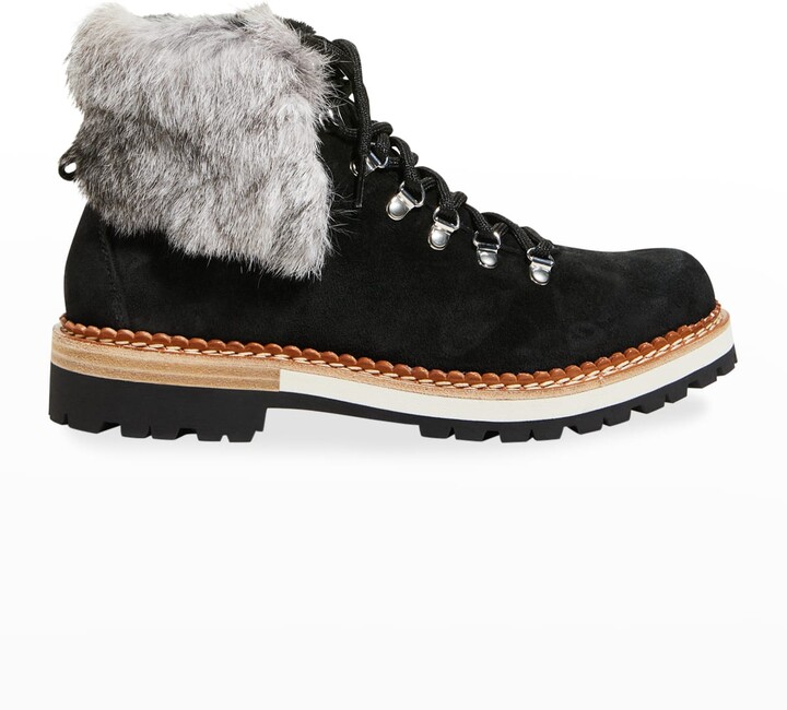 fur trim combat boots