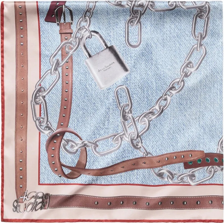 Acne Studios Chain-Print Scarf