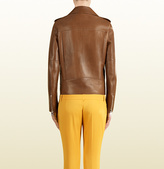 Thumbnail for your product : Gucci Brown Leather Biker Jacket