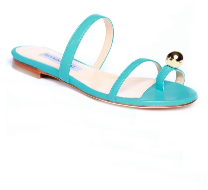 turquoise colored sandals