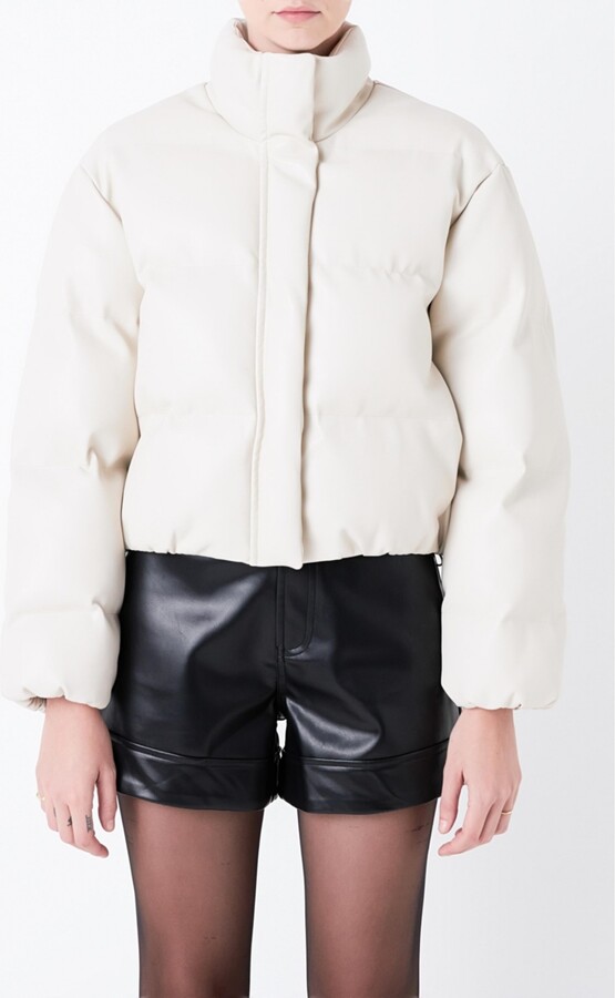 Grey Lab Women's Cropped Puffer Jacket