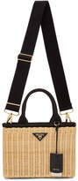 Thumbnail for your product : Prada Beige and Black Raffia Garden Tote