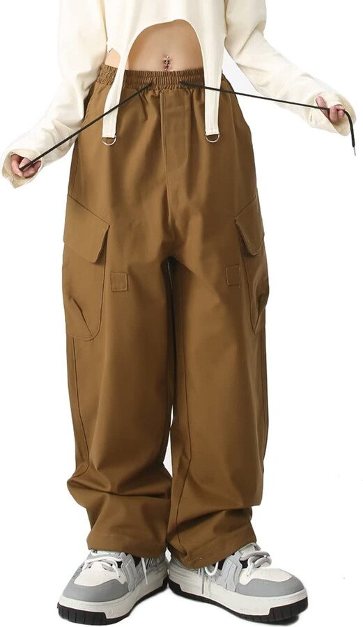 HNVAVQ Y2K Baggy Streetwear Women Cargo Pants Cotton Loose Fit Work