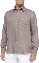 Thumbnail for your product : Vilebrequin Linen Long-Sleeve Shirt, Medium Brown