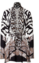 Thumbnail for your product : Etro Silk-Cashmere Mixed Animal Print Cardigan in Black/White Gr. 36