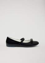 Thumbnail for your product : Armani Junior Patent Ballet Flats With Bow