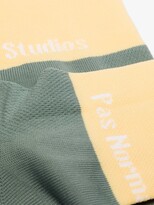 Thumbnail for your product : Pas Normal Studios Green And Yellow Logo Socks