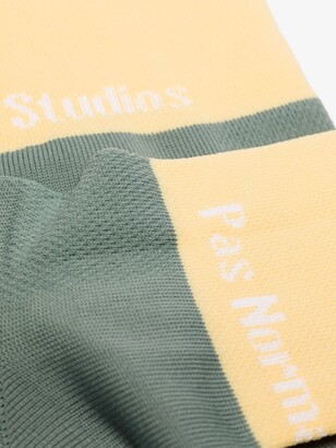 Pas Normal Studios Green And Yellow Logo Socks