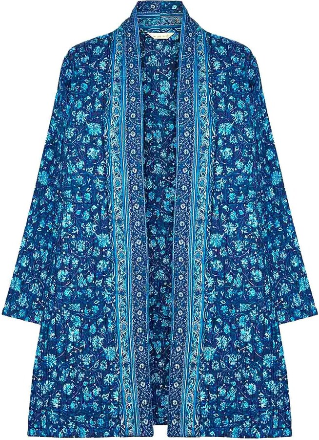 EAST Rosa Navy Longline Quilted Jacket ShopStyle