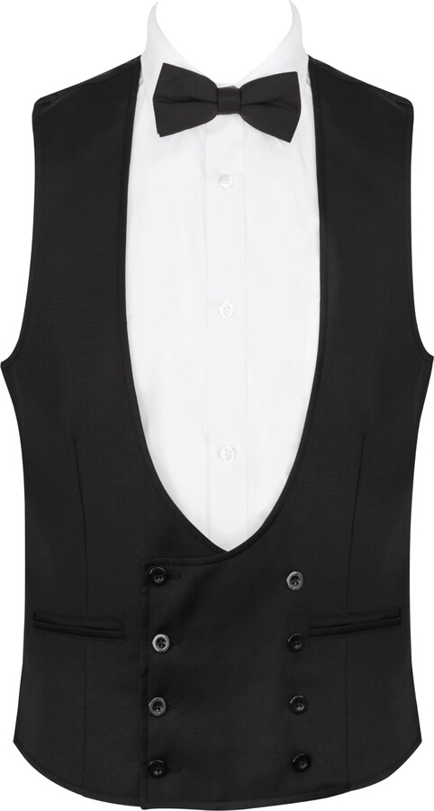 Abel Burke Black Tuxedo Waistcoat 100% Wool #AB-WWD1011/1 Men's