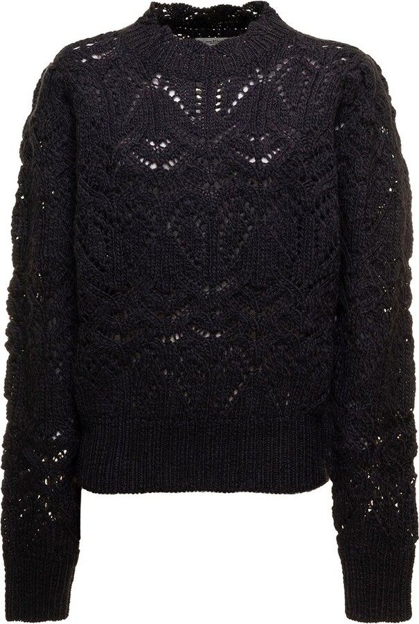Isabel Marant Abby Wool Blend Knit Zip-up Sweater in Blue Womens Clothing Jumpers and knitwear Zipped sweaters 