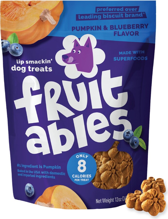 Fruitables Pumpkin & Blueberry Flavor Dog Treats, 12-oz bag, bundle of 2