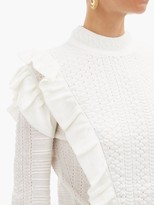 Thumbnail for your product : Chloé Ruffle-trimmed Wool Sweater - Ivory