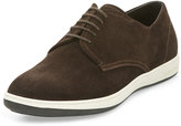 Thumbnail for your product : Giorgio Armani Perforated Suede Rubber-Sole Derby Shoe, Brown