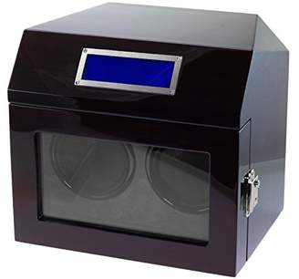 Lindberg & Sons watchwinder for two automatic wrist watches Black Wood Velvet LED - WW-8211-b