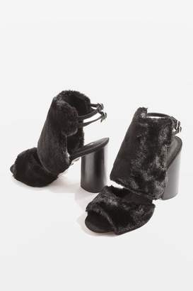 Topshop Rascal Faux Fur Sandals