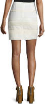 Thumbnail for your product : Belstaff Lace Skirt W/Leather Trim, Off White