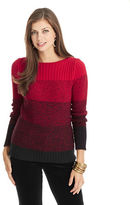 Thumbnail for your product : Chaps Block Striped Boat Neck Sweater-NATURAL-Large