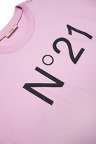 Thumbnail for your product : N°21 N21t170f T-shirt Pinkcropped Jersey T-shirt With Logo