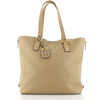 prada daino side zip leather shopper