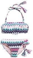 Thumbnail for your product : Roxy 'Dream Catcher' Two-Piece Bandeau Swimsuit (Toddler Girls & Little Girls)