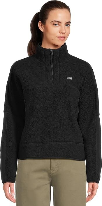Mountain Hardwear Hicamptm Fleece Pullover Women's Clothing Black 1 : LG Polyester