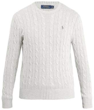 Polo Ralph Lauren Logo embroidered cable-knit crew-neck sweater