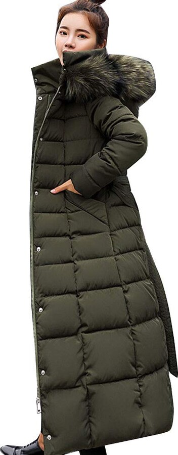 ladies dark green padded coat