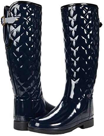 Hunter Refined Gloss Quilt Tall (Navy) Women's Boots - ShopStyle