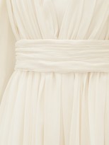 Thumbnail for your product : Giambattista Valli Plunge-neck Gathered Silk-georgette Mini Dress - White