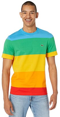 Lacoste Short Sleeve Color-Blocked Rainbow Polaroid T-Shirt - ShopStyle
