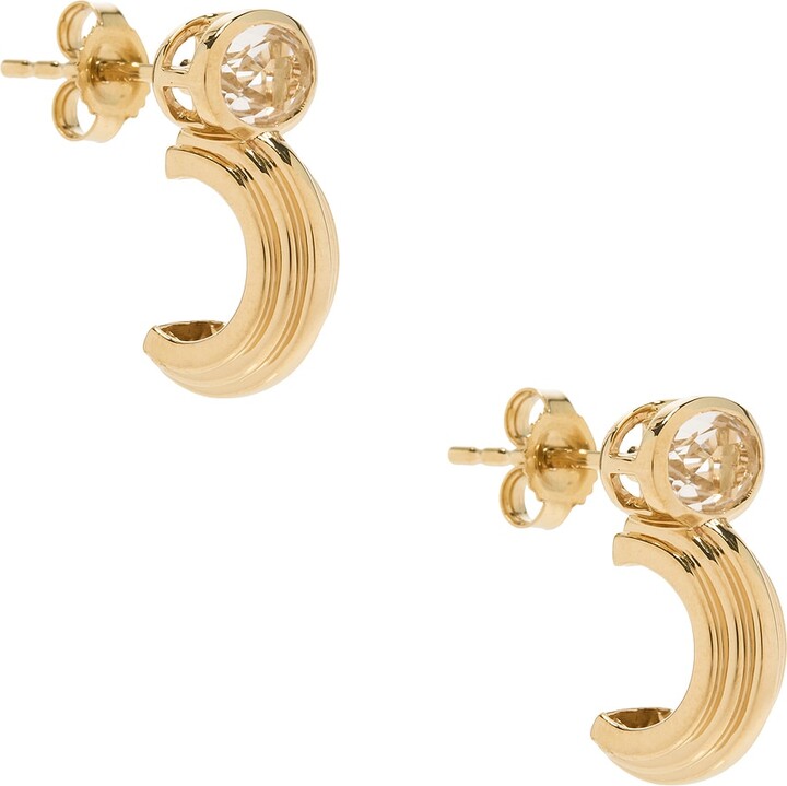 STONE AND STRAND Pavillion Earrings in Metallic Gold